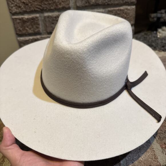 Brixton Cohen Cowboy Hat Mens Size Small (7) Dove 100% Felt Leather - Picture 3 of 16